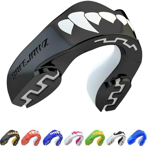 SafeJawz Sports Mouthguard, Dual Layer Premium Mouth Guard with Case for Basketball, Lacrosse, Football, Martial Arts, Hockey, Wrestling, Ice Hockey and All Contact Sports