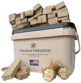 Superior Trading Oak Mini Fire Wood w/Fire Starter Pods, Winter Fireplace Starter, Wood Stove, USDA Cert 4-5” Kiln Dried Firewood, USA Made, 10-11 lbs in Plastic Storage Box