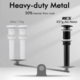 KES Bathroom Sink Drain Without Overflow Vessel Sink Lavatory Vanity Pop Up Drain Stopper Matte Black, All Metal Rustproof Brass and 304 Stainless Steel, S2008D-BK