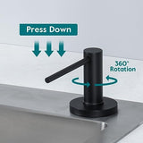 Gappo Upgraded Matte Black Soap Dispenser for Kitchen Sink, Stainless Steel Countertop Pump, Built in Sink Soap Dispenser with 47" Extension Tube kit