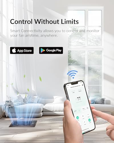 Super Quiet Register Booster Fan for 6" x 12" Register Holes, Smart Register Vent with Dual Intelligent Thermostat and WIFI App Control, Heating Cooling AC Vent Fan (ORB)