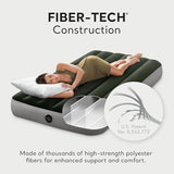 Intex 64761E Dura-Beam Standard Downy Air Mattress: Fiber-Tech – Twin Size – Built-in Foot Pump – 10in Bed Height – 300lb Weight Capacity