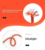 Nice C Climbing Rope, Rescue Rope, Construction Rope, Rock Climbing Rope, Static 10mm 32ft/64ft/96ft/160ft/230ft/500ft/985ft/1000ft with Carry Bag (Orange, 30M(96ft))