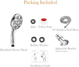 Shower Head with Handheld High Pressure-Full Body Coverage Powerful Rain Showerhead Extra 60" Long Hose and Adjustable Brass Joint Holder- The Perfect Detachable Heads for Bathroom Upgrade