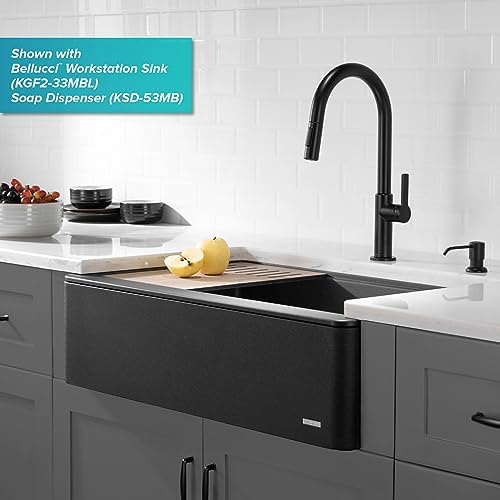 KRAUS Oletto Single Handle Pull Down Kitchen Faucet in Matte Black, KPF-2820MB