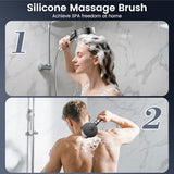 Filtered Shower Head with Handheld, High Pressure 4 Spray Mode Showerhead with Filters, Water Softener Filter Beads for Hard Water with ON/OFF Switch for Pets Bath-Remove Chlorine (Deep Gray)