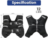Weighted Vest with Two Adjustment Straps for Men Women, 8lbs/12lbs/16lbs/20lbs Weight Vest with Reflective Stripes for Workout