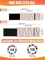 Wrist Ankle Weights Set of 2(1 lb/2 lbs Each) Adjustable Weights Training Intensity for Strength Training Walking Running Yoga Pilates Jogging for Women Men