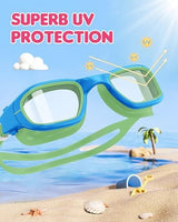 Kids Swim Goggles,Swimming Goggles for Kids 6-14, Anti-Fog UV Protection Pool Glasses for Boys Girls