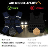 APEXUP Weighted Vest with 5lbs/10lbs/15lbs/20lbs/25lbs/30lbs Weights and Reflective Stripe, Weight Vest Men Women for Workout, Strength Training, Running