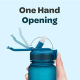 Hydracy Water Bottle with Time Marker -Large BPA Free Water Bottle & No Sweat Sleeve -Leak Proof Gym Bottle with Fruit Infuser Strainer & Times to Drink -Ideal for Fitness Sports & Outdoors