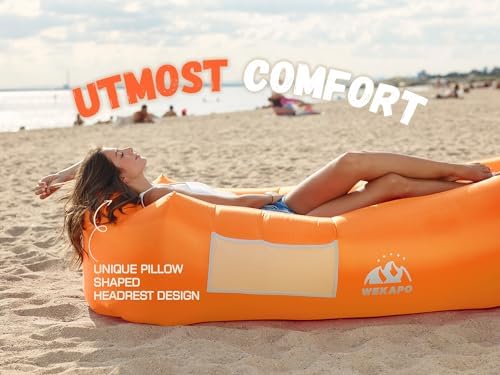 WEKAPO Inflatable Lounger Air Sofa Hammock-Portable,Water Proof& Anti-Air Leaking Design-Ideal Couch for Backyard Beach Traveling Camping Picnics & Music Festivals
