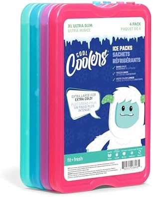 Cool Coolers by Fit + Fresh Slim Compact Reusable XL Ice Pack, Perfect for Lunch Boxes, Coolers, and Beach Bags