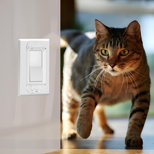 4 Light Switch Guard Cover, Baby Proof Wall Switch Cover Guard for Rocker Light Switch Protects Your Lights or Circuits from Being Accidentally Turned On or Off