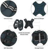 APEXUP Weighted Vest with 5lbs/10lbs/15lbs/20lbs/25lbs/30lbs Weights and Reflective Stripe, Weight Vest Men Women for Workout, Strength Training, Running