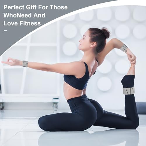 Wrist Weights Set of 2, Adjustable Silicone Workout Weights for Women and Men, Wearable Ankle/Wrist Weights Suitable for Yoga, Dance, Pilates, Pool Exercises and Jogging, 2lb