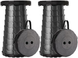 Upgraded Foldable Stool Thickened Set of 2, Portable Collapsible Stool Retractable Stool, Foldable Portable Collapsible Chair for Fishing, Hiking Tours, BBQ, Parties, Outdoor Activities (Black)