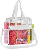 Paxiland Clear Bag for Stadium Events 12x6x12, Clear Tote Bag with Reinforced Strap, Transparent Bag for Sports Concert