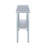 AmGood 30 in. x 15 in. Stainless Steel Work Table | Metal Kitchen Food Prep Table | NSF