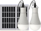 Dusk to Dawn Solar Light Bulbs for Indoor Home and Chieken Coop, Portable Solar LED Bulb Lights for Camping Tent Emergency, 2-Pack