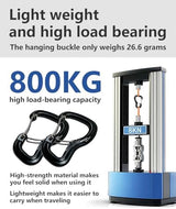 Heavy Duty Carabiner Clip Hook 8KN (1763 lbs), 2 PCS Ultra-Light Aluminum Caribeaners with Double Door D Ring Shape, for Hammock, Camping, Hiking, Backpacking, Dog Leash, Keychain Clip