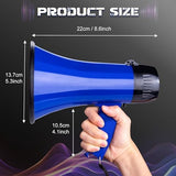MyMealivos Portable Megaphone Bullhorn 20 Watt Power Megaphone Speaker Voice and Siren/Alarm Modes with Volume Control and Strap (Blue)…