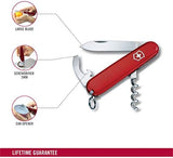 Victorinox Waiter Swiss Army Knife, 9 Function Swiss Made Pocket Knife with Large Blade, Corkscrew and Bottle Opener - Red
