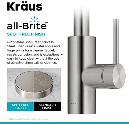Kraus Oletto Spot Free Stainless Steel Dual Function Kitchen Faucets with Pull Down Sprayer, KPF-2620SFS