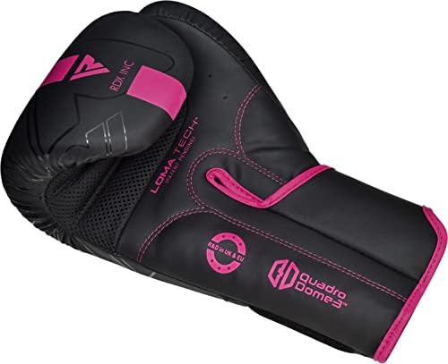 RDX Boxing Gloves, Pro Training Sparring, Maya Hide Leather, Muay Thai MMA Kickboxing, Men Women Adult, Heavy Punching Bag Focus Mitts Pads Workout, Ventilated Palm, Multi Layered, 8 10 12 14 16 18 Oz