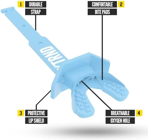 Nxtrnd Two Football Mouth Guard, Football Mouthpiece with Strap, Fits Adult & Youth (Columbia Blue)