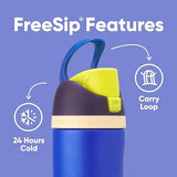 Kids FreeSip Insulated Stainless Steel Water Bottle with Straw for Sports, Travel, and School, BPA-Free Sports Water Bottle, 16 oz, Celestial Sphere