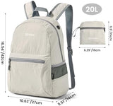 G4Free 20L Lightweight Packable Backpack Travel Hiking Daypack Foldable Backpack for Men Women