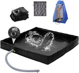 Upgraded Portable Shower Pan 41" x 41" x 5" with Mesh Storage Bag, Foldable Camping Shower Base & Floor with Detachable Drain Pipe Ideal for Camping, RV, Outdoor, Indoor and Portable Shower Stall