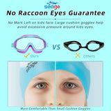 Seago Swim Goggles 2 Pack Anti-Fog Anti-UV Wide View Swimming Goggles for Kids 3-15