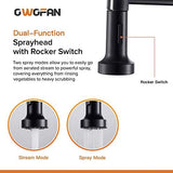OWOFAN Modern Single Handle Spring Kitchen Faucet with Pull Down Sprayer, Matte Black Kitchen Sink Faucet 866080R