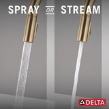 Delta Nicoli Brushed Gold Kitchen Faucet with Pull Down Sprayer, Modern Single Hole Kitchen Sink Faucet, Single Handle, Champagne Bronze 19867LF-CZ