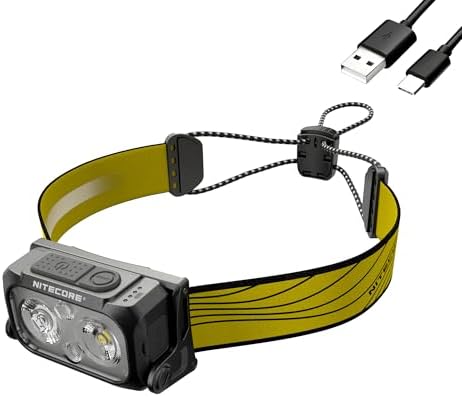 Nitecore NU25 400 USB-C Rechargeable Headlamp, Lightweight, Dual Beam, with Red Lighting for Hiking, Climbing, and Camping, with Organizer