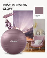 Trideer Yoga Ball - Exercise Ball for Workout pilates Stability - Anti-Burst and Slip Resistant for physical therapy, Birthing, Stretching & Core Workout, Office Ball Chair, Flexible Seating, Home Gym