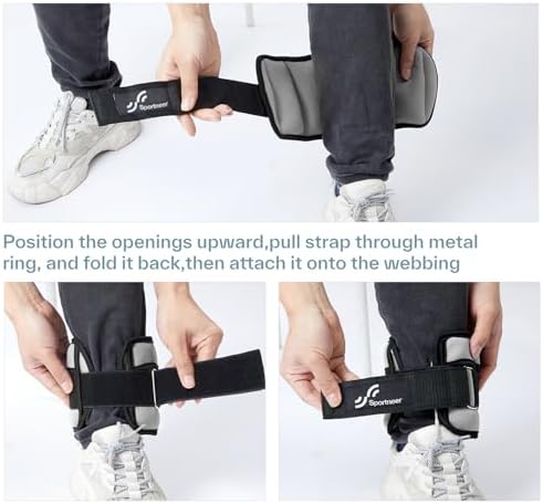 Sportneer Adjustable Ankle Weights 1 Pair 2 4 6 8 10 Lbs Leg Weight Straps for Women Men, Weighted Ankle Weights Set for Gym,Fitness, Workout,Walking, Jogging,1-5 lbs Each Ankle, 1 Pair 2-10 lbs