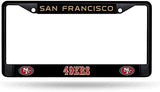 Rico Industries NFL Football Primary Black Chrome Frame with Plastic Inserts 12" x 6" Car/Truck Auto Accessory
