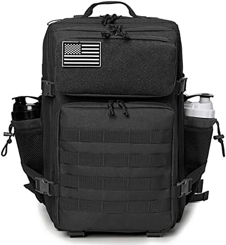 QT&QY 25L/35L/45L Military Tactical Backpack For Men Molle Daypack 3 Day Bug Out Bag Hiking Rucksack With Bottle Holder