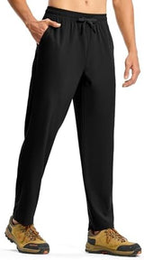 TBMPOY Mens Hiking Pants Lightweight Quick Dry 3 Pockets Travel Fishing Water-Resistant Athletic Workout Sweatpants