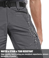 Men's Cargo Work Pants Ripstop Water Resistant Hiking Tactical Military Army Pants with Multi Pockets