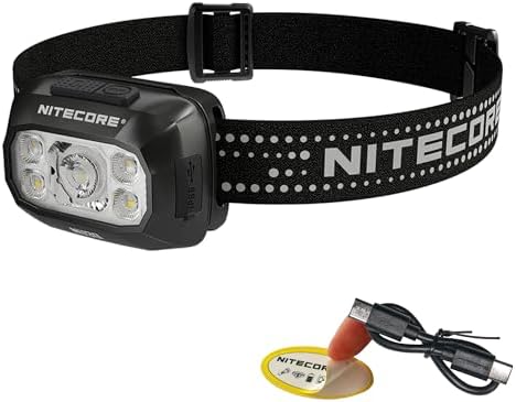 Nitecore NU30 500 Lumen LED Rechargeable Headlamp with White and Red Beams Sticker