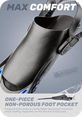 CAPAS Snorkel Fins, Swim Fins Travel Size Short Adjustable for Snorkeling Diving Adult Men Women Kids Open Heel Swimming Flippers