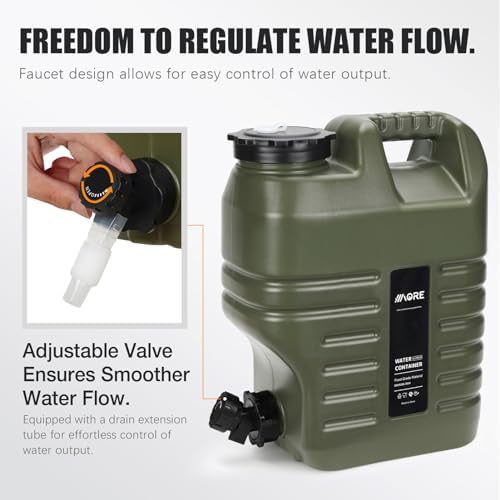 Camping Water Jug, Camping Water Container,3.17 Gallon BPA Free Water Storage with Spigot, Large Water Tank,Portable Emergency Water Storage for Camping,Car, Hiking, Hurricane Supplies.Green