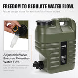 Camping Water Jug, Camping Water Container,3.17 Gallon BPA Free Water Storage with Spigot, Large Water Tank,Portable Emergency Water Storage for Camping,Car, Hiking, Hurricane Supplies.Green
