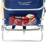 Tommy Bahama 5-Position Classic Lay Flat Folding Backpack Beach Chair, Polyester, Navy