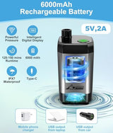 WADEO Portable Shower for Camping, 6000mAh Outdoor Electric Shower Rechargeable Pump with Intelligent Digital Display, Camping Shower Head Nozzle for Camping, Hiking, Traveling, Washing