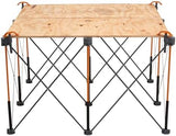 Bora Centipede 30in Folding Work Table Set - No Assembly 9-Strut Collapsible Table 3500lb Weight Limit - 4x4ft Mobile Work Station with Storage Bag, Foldable Work Bench Table - CK9S, Orange/Black